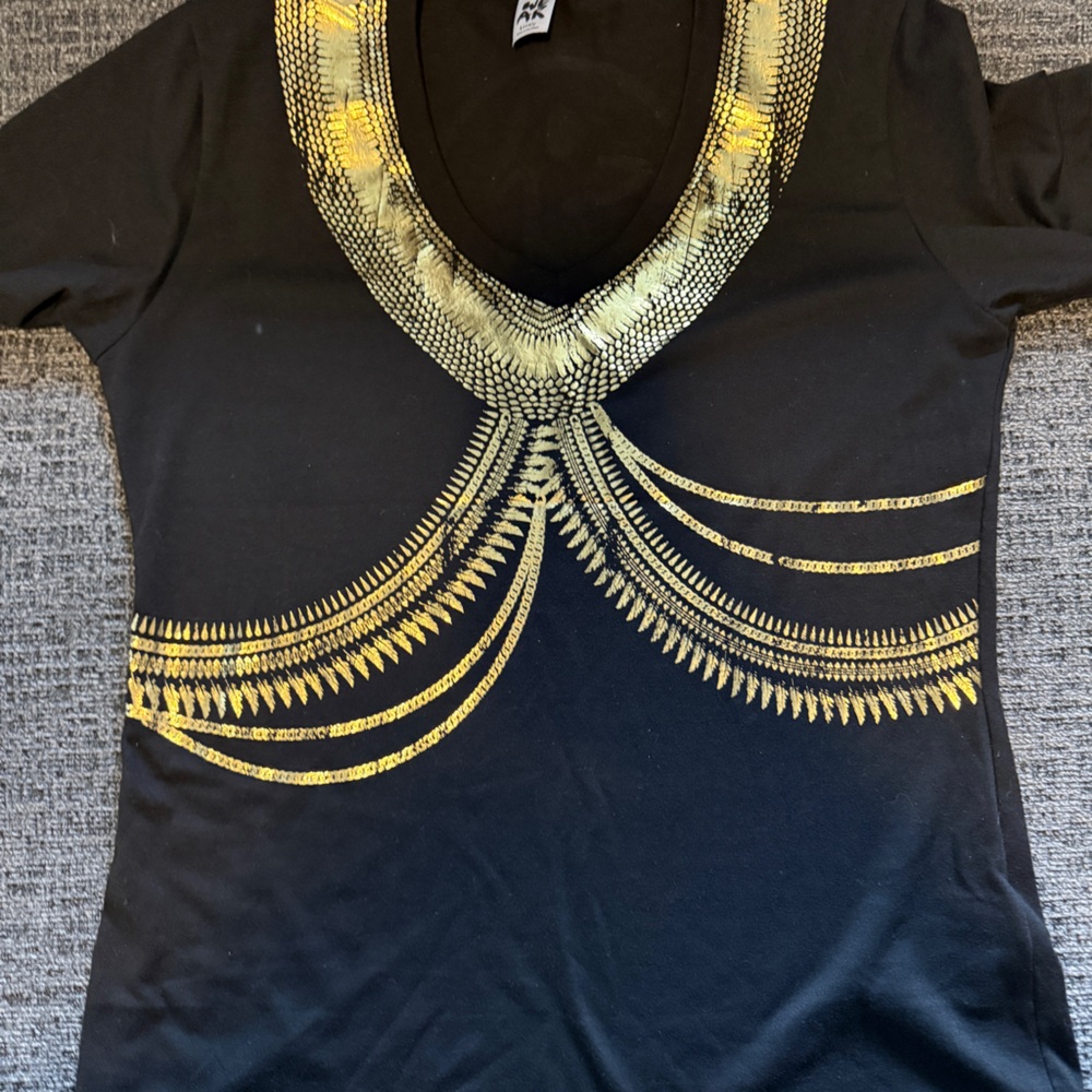Zumba Fitness Black and Gold Short Sleeve Tee